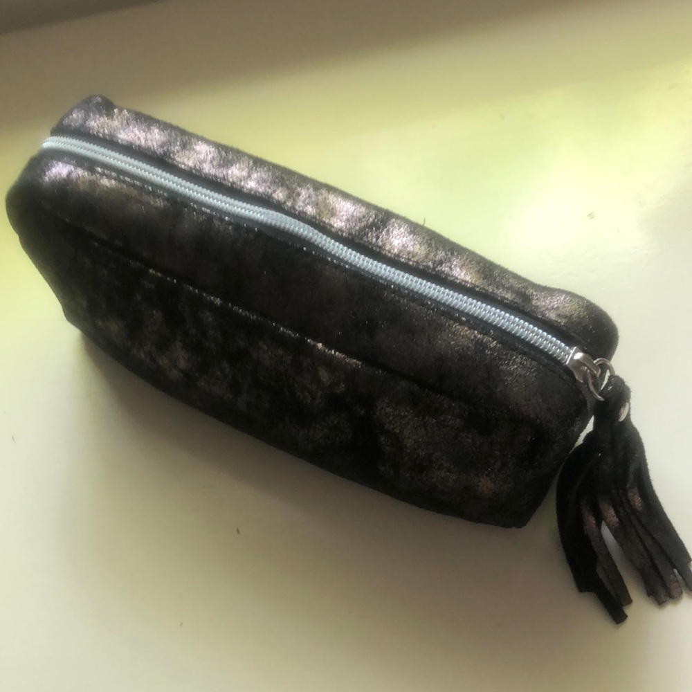 Valentina Black and Silver Accessory Pouch